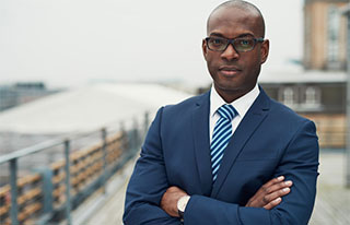 Businessman with arms crossed